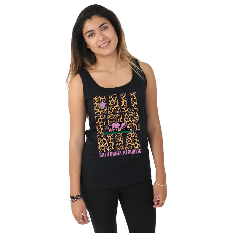 Women's Hooded Sweatshirts with Kangaroo PocketsCalifornia Republic Leopard Print Women's Tank Top