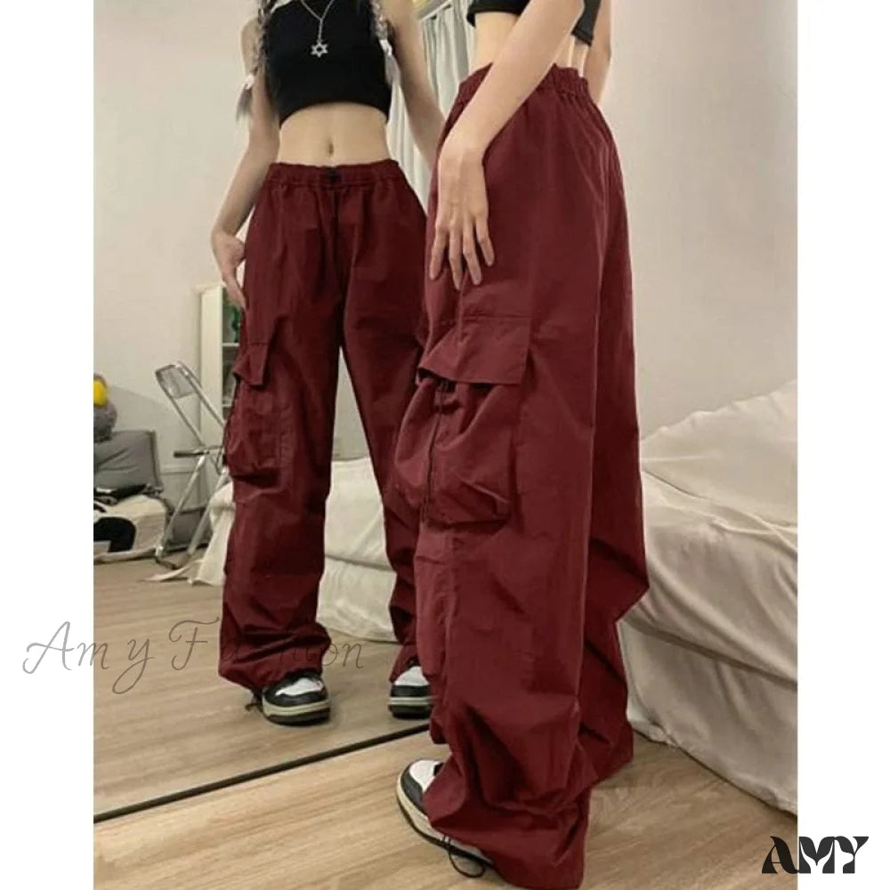 Women's Jodhpurs with DrawstringAmy Fashion - Straight Trousers Fashion Wide Leg Pockets Joggers Trousers