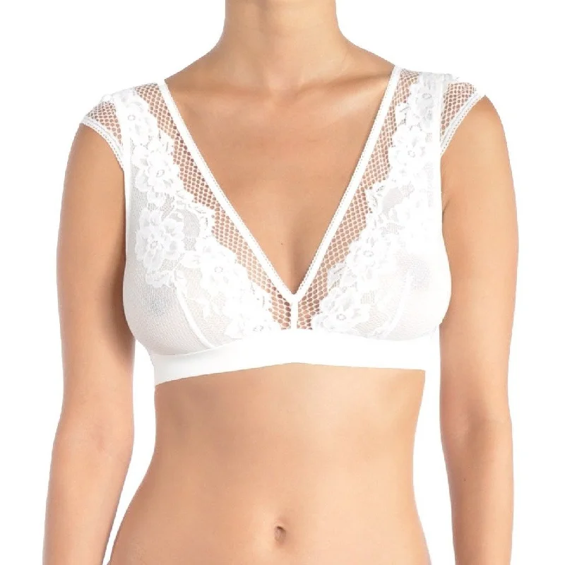 moisture-wicking sports braJawbreaker Lace Bralette Top - White