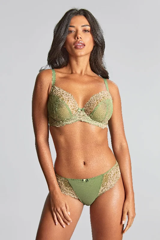 plus-size wireless racerback braAna Plunge Bra - Sage Green