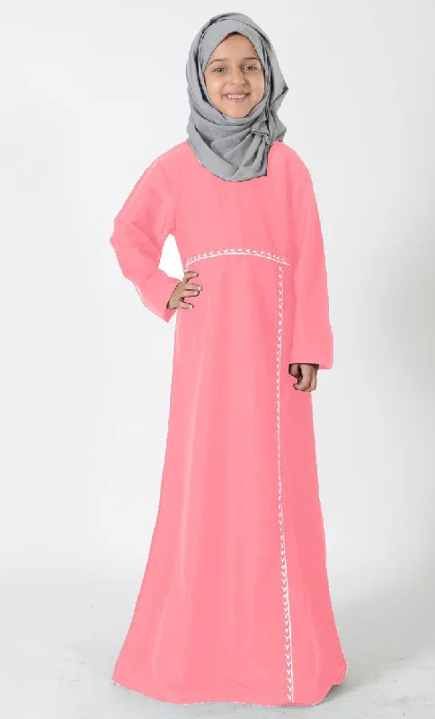 Women's Hooded Sweatshirts with Patch PocketsUniform Pink Abaya- Kids Sizes