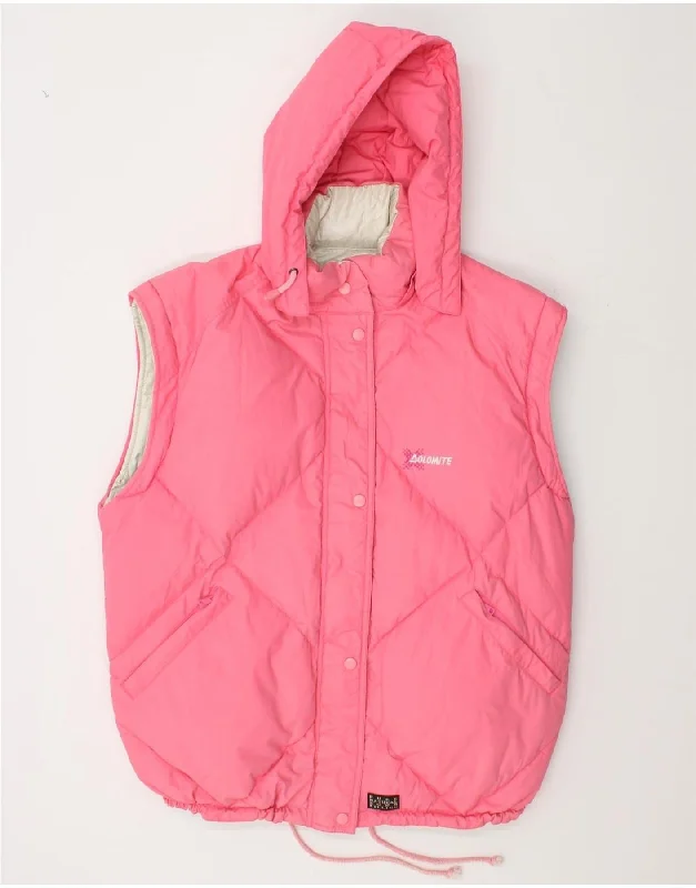 Women's Coats with Fur Trimmed SleevesDOLOMITE Womens Reversible Hooded Padded Gilet UK 16 Large Pink Polyester