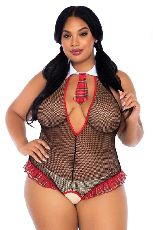 women's pajamas for travelSchoolgirl Crotchless Fishnet Teddy