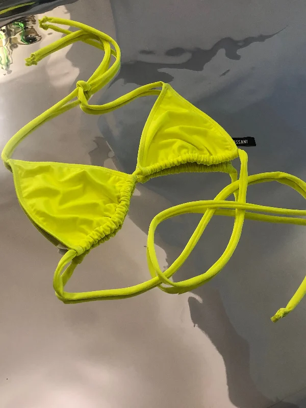 padded plunge sports braTRIÁNGULO /bikini AMARILLO FLUO