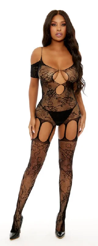 stretch lace body shaper for lingerieAll Over Lace And Fishnet Bodystocking With Legs (BOXED)