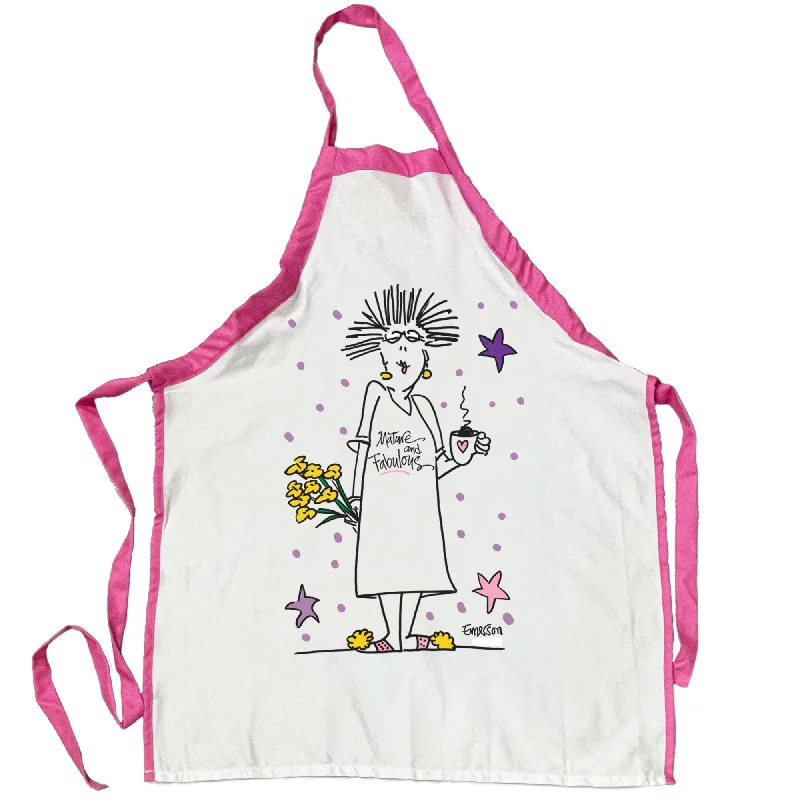 women's pajamas with pockets on the chest"Mature And Fabulous"  Humorous Cooking Apron