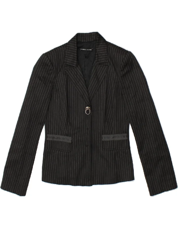 Women's Long CoatsROBERTA SCARPA Womens Blazer Jacket IT 44 Medium Black Striped Viscose