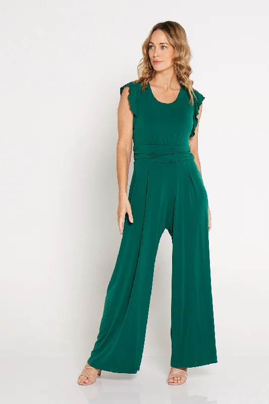 Women's Jodhpurs with Mandarin CollarSimmons Pantsuit - Forest