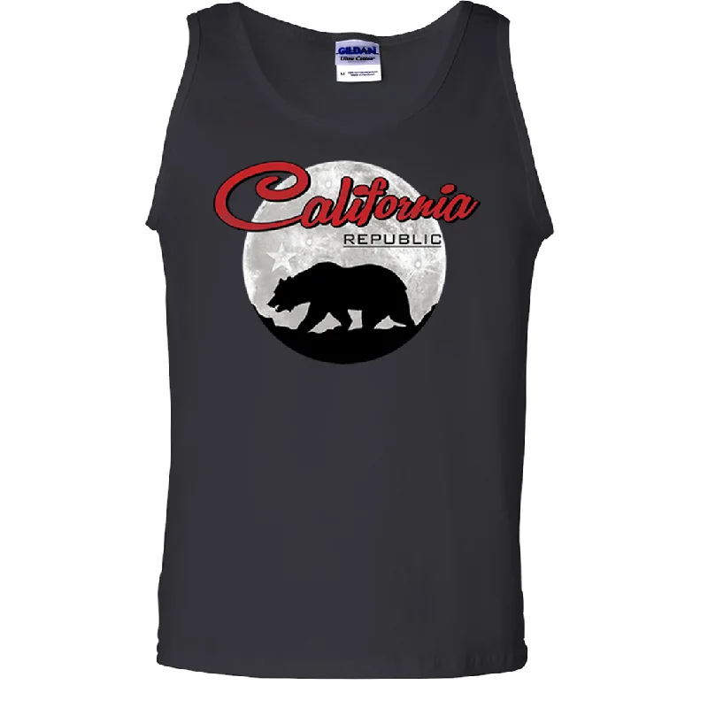 Women's Hooded Sweatshirts with Tweed LiningCalifornia Republic Full Moon Bear Asst Colors Tank Top