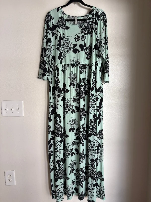 Women's Sweetheart-Neck DressesDress Casual Maxi By Emerald In Green, Size: 3x