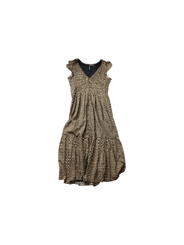 Women's Lapel Collar DressesDress Casual Maxi By Anthropologie In Black & Tan, Size: M