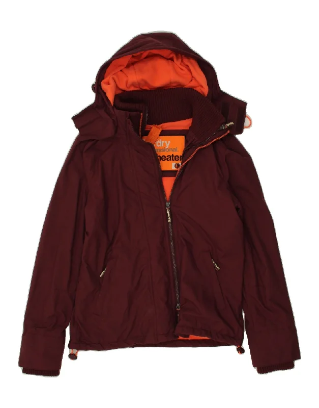 Women's Anorak CoatsSUPERDRY Womens The Windcheater Windbreaker Jacket UK 16 Large Maroon