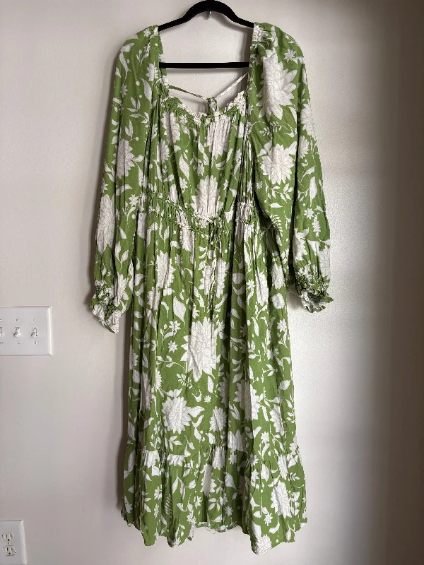 Women's Sweetheart-Back DressesDress Casual Maxi By Ava & Viv In Green, Size: 3x