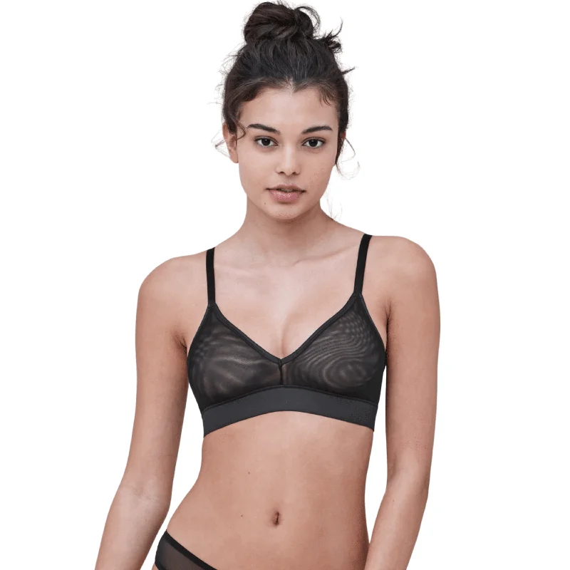 plus-size nursing bra with crossover strapsSpellbound Sheer Plunge Wireless Bralette