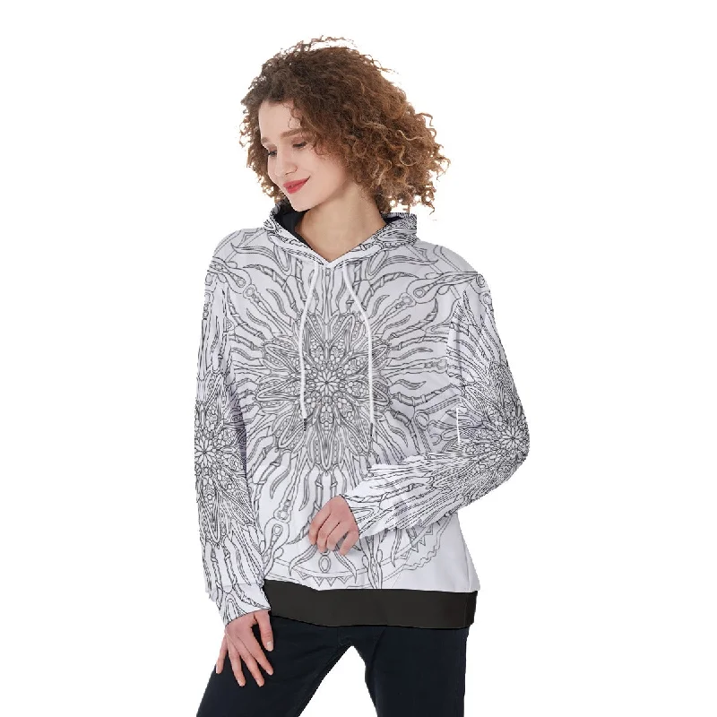 Women's Hooded Sweatshirts with Zipper PocketsAll-Over Print Women's Pullover Hoodie