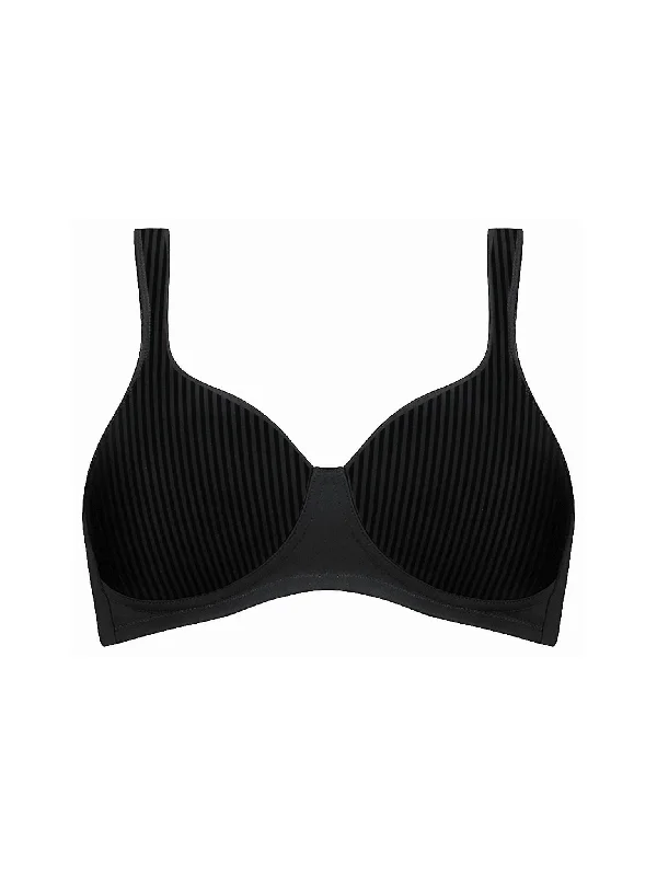 plus-size sports bra with mesh panelsModern Soft Cotton P 10189943 0004 BLACK