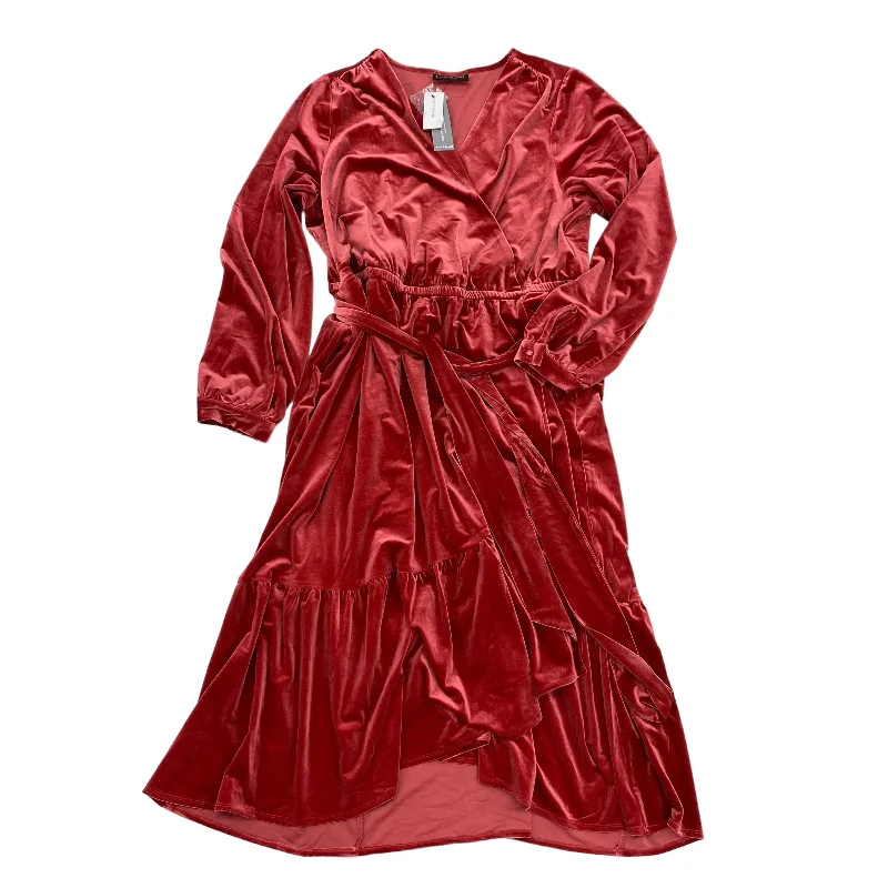 Women's Boat-Neck DressesRED DRESS PARTY LONG by LANE BRYANT Size:1X