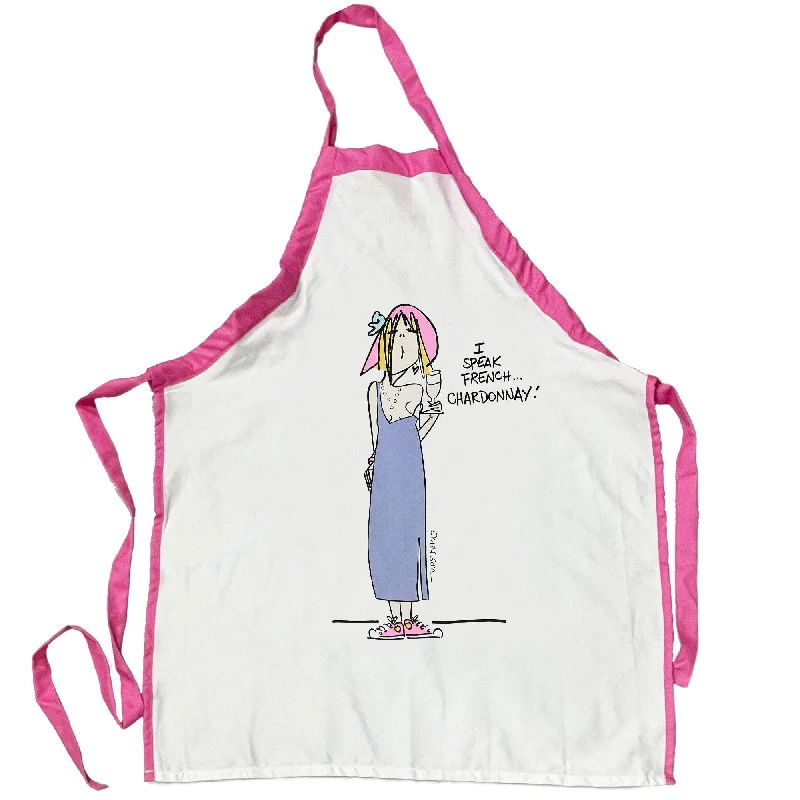 women's pajamas for a night of deep sleep"I Speak French ...Chardonnay" Humorous Cooking Apron