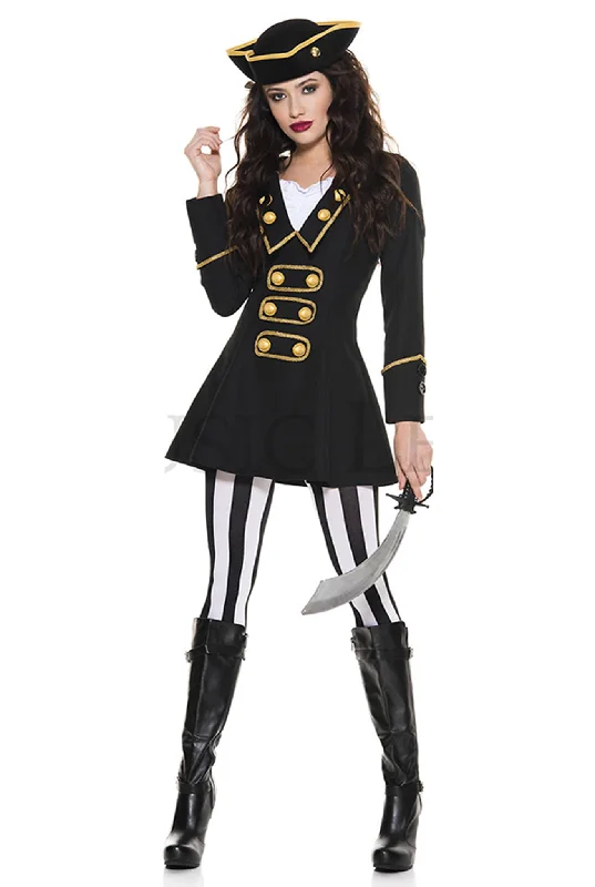 women's pajamas with a subtle shimmerThree Piece High Class Pirate Costume Set