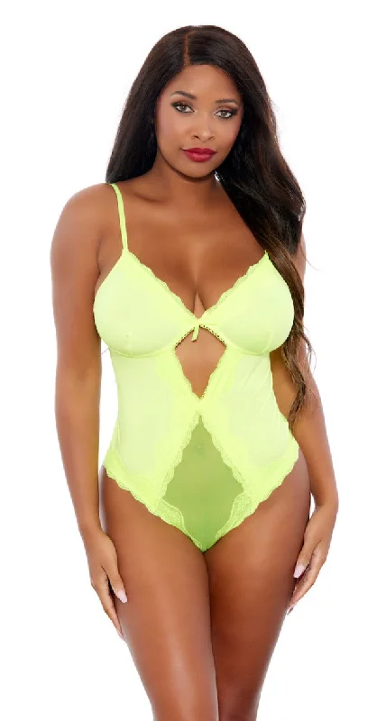 seamless waist cincher for tummy controlNeon Green Mesh Back Bodysuit Plus-Size