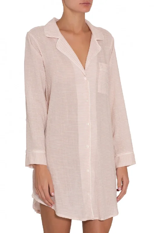 women's pajamas with snap buttonsNAUTICO WOVEN SLEEPSHIRT