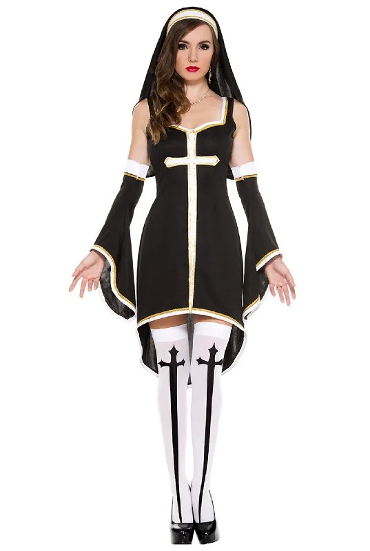 women's pajamas with adjustable strapsSinfully Hot Nun Costume Set