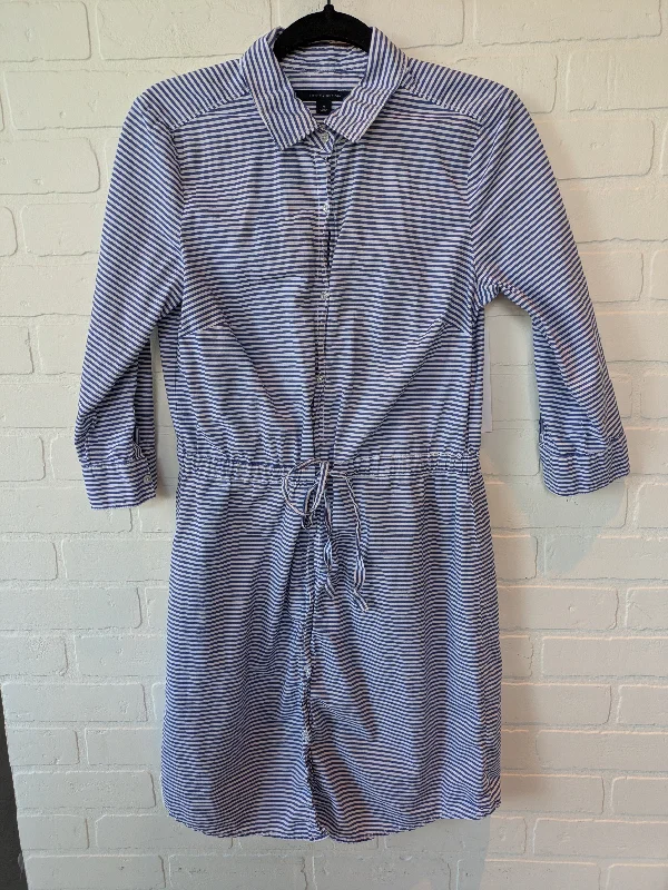 Women's Low Collar DressesBlue & White Dress Casual Short Tommy Hilfiger, Size M