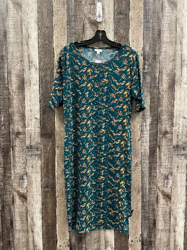 Women's Square Collar DressesGreen Dress Casual Short Lularoe, Size Xl