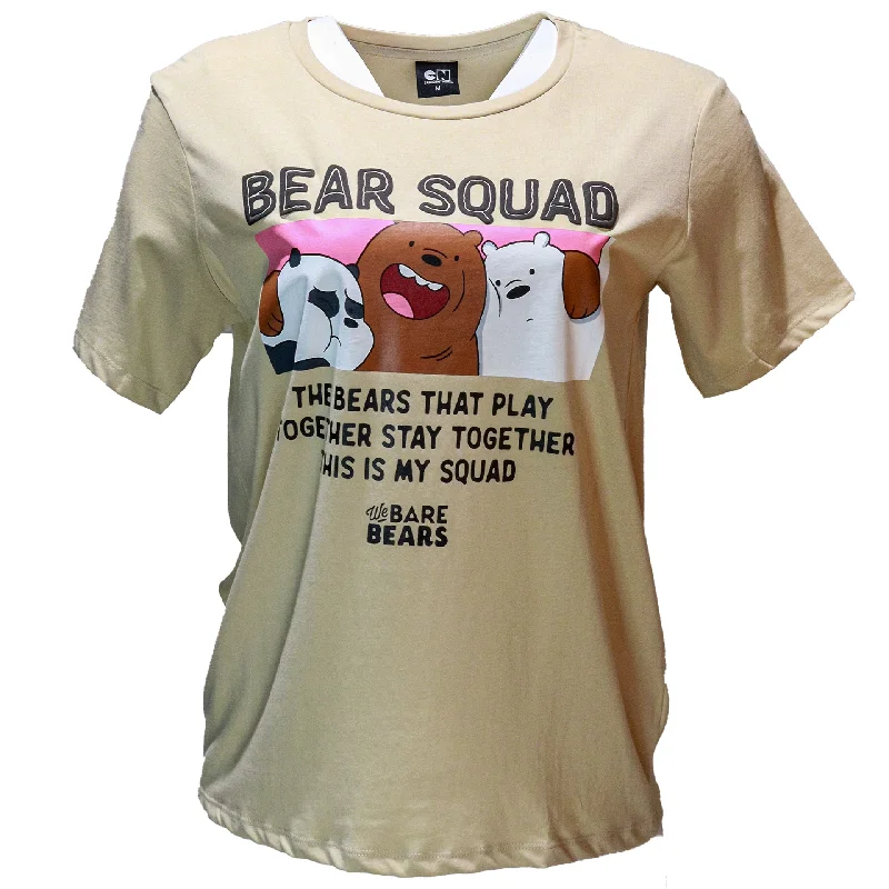 women's pajamas with a timeless appealBeige We Bare Bears Printed T Shirt