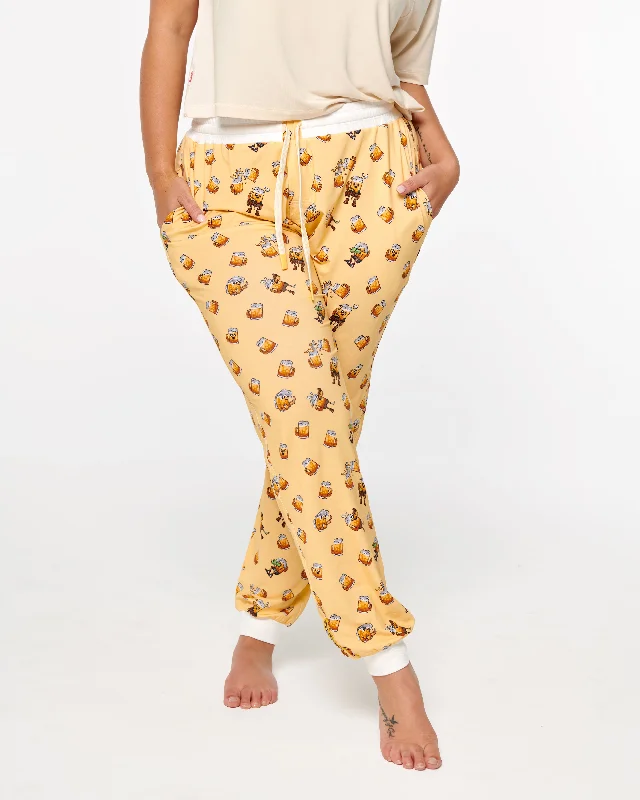 women's pajamas with lace trimSlouchies- Beer