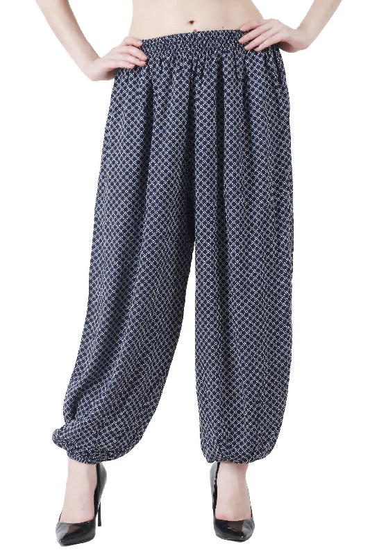 women's pajamas with a charming, vintage aestheticBlue Dots Printed Harem Pants