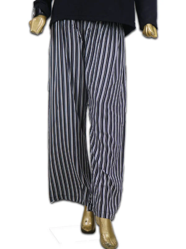 women's pajamas with pockets on legsLT03 Ladies Casual Trouser Stripes W Black