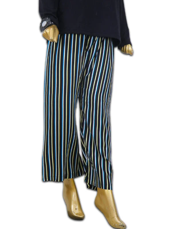 women's pajamas for bed and breakfast staysLT04 Ladies Casual Trouser Stripes BW Black