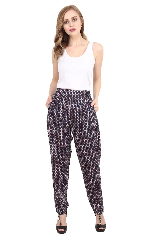 plus-size women's pajama pantsTriangular Graphic Printed Trousers