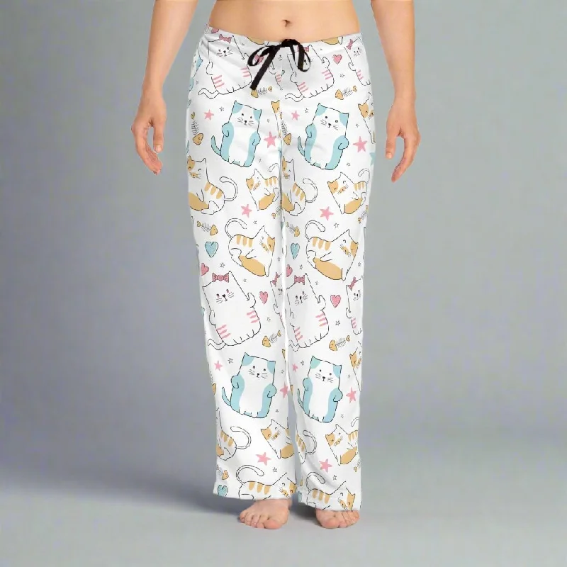 women's pajamas with a sophisticated eleganceWomen's Pajama Pants with cat print