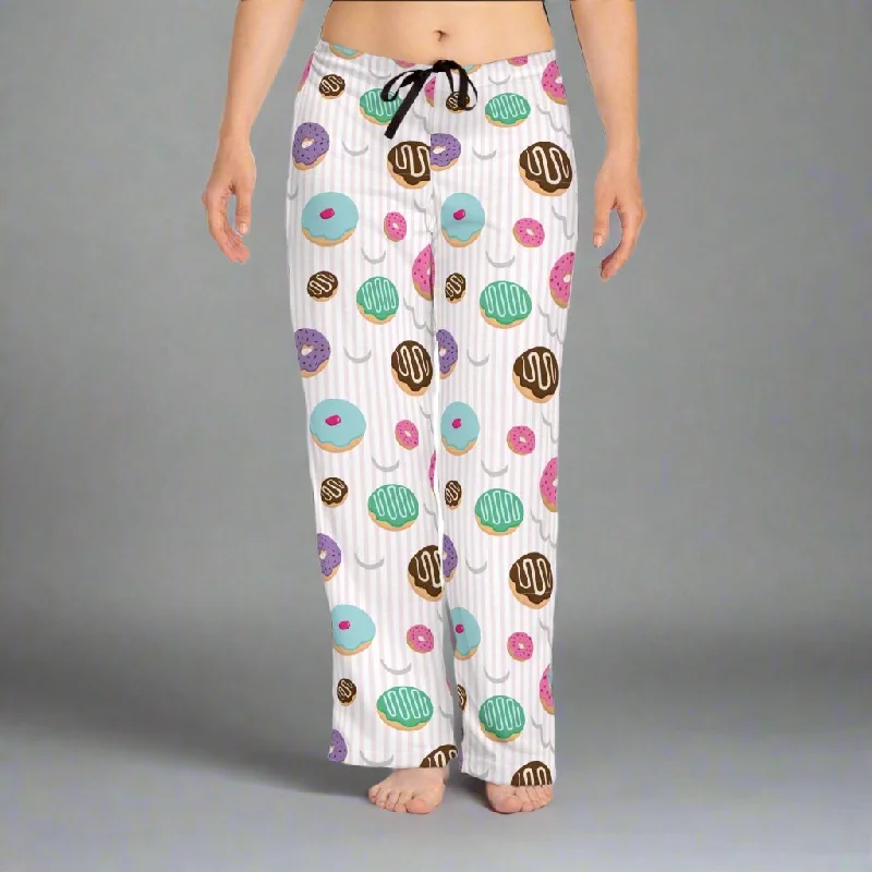 women's pajamas for everyday loungingWomen's Pajama Pants with DONUTS print