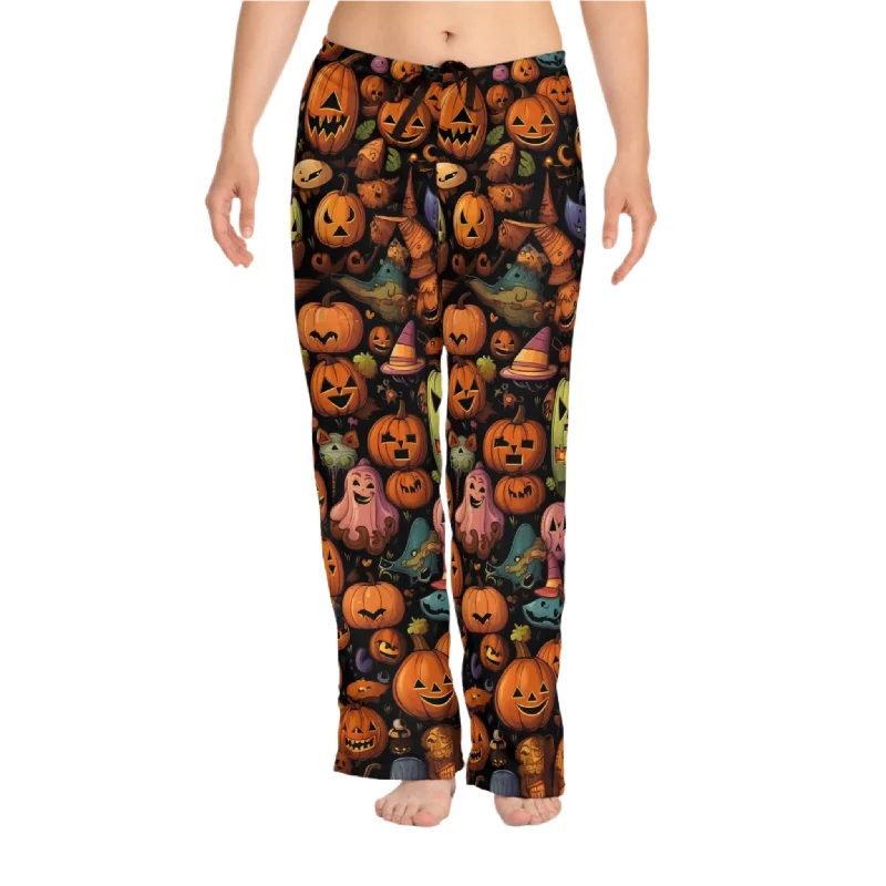 women's pajamas with adjustable strapsWomen’s Halloween Pajama Pants with Festive Halloween Print