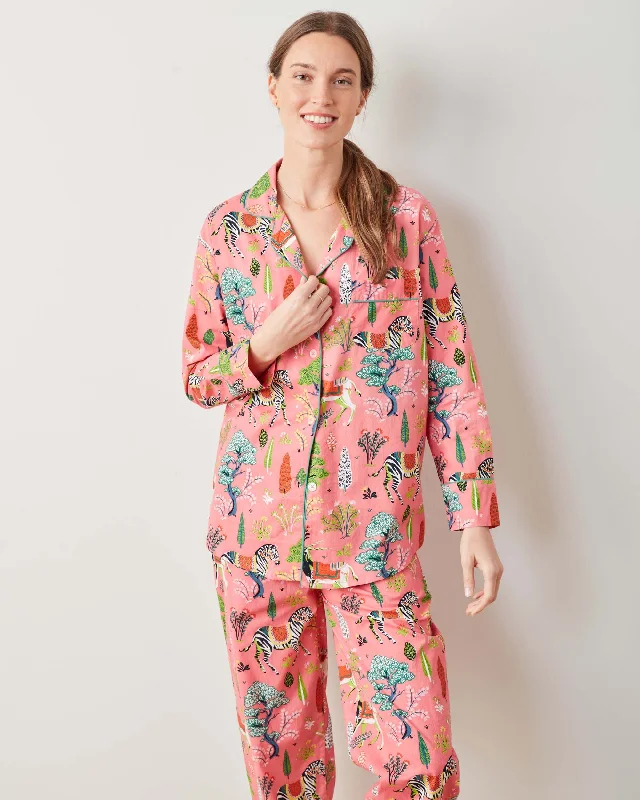 women's pajamas for those who cherish softnessAntelope's Forest - Long PJ Set - Coral